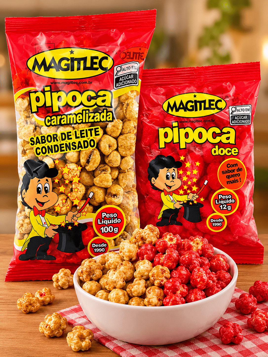 Pacote de pipoca doce Magitlec